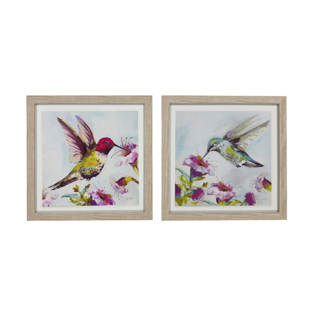Floral Hummingbird Framed Art - Multicolour - Wilko - image 1