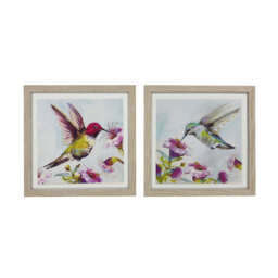 Floral Hummingbird Framed Art - Multicolour - Wilko - thumbnail 1