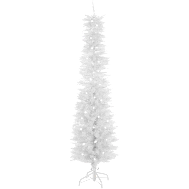 The Christmas Workshop White Pre-Lit Slim Line Christmas Tree 6ft - Wilko - image 1