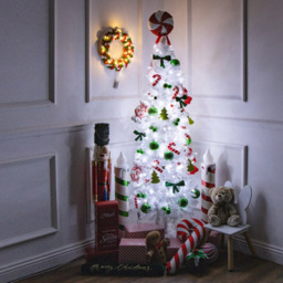 The Christmas Workshop White Pre-Lit Slim Line Christmas Tree 6ft - Wilko - thumbnail 5