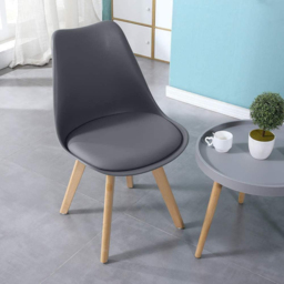 Kosy Koala 4 Seater Plastic and Faux Leather Round Dining Set Grey - Portland - Wilko - thumbnail 6