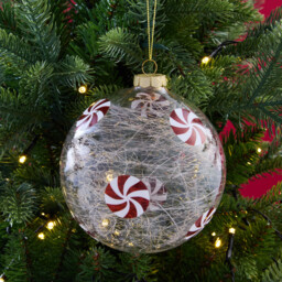 Sugar Spun Candy Cane BaubleClear - Candy Cane Lane - Wilko - thumbnail 2