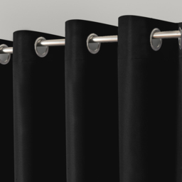 Velosso Kassidy Black Blackout Curtains 117 x 183cm - Size: W 117 x D 183cm - Wilko - thumbnail 3