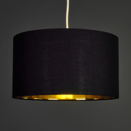 ValueLights Reni Black and Metallic Gold Large Ceiling Drum Lamp Shade - Size: 35 x 20 x 35cm - Wilko - thumbnail 3