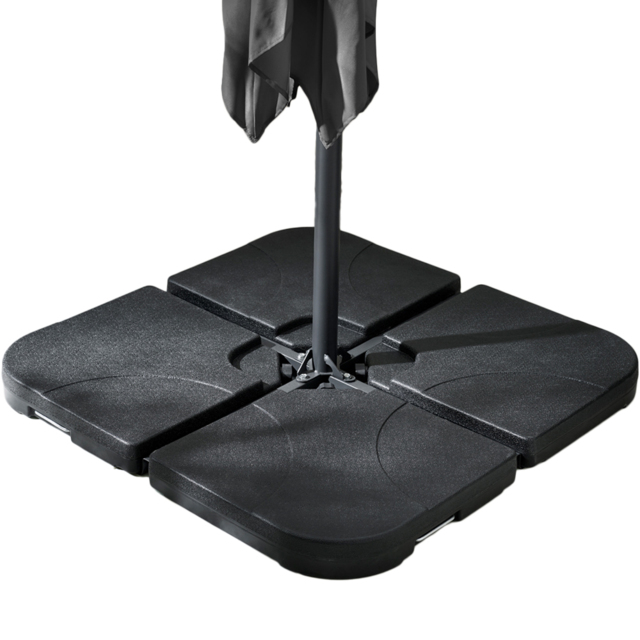 Furniturebox Gretna Black Cantilever Parasol Base - Size: 7.5 x 50 x 50cm - Grey - Wilko - image 1
