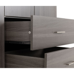 Seconique Lisbon 4 Door 2 Drawer Black Wood Grain Wardrobe - Size: 4 Door, 2 Drawer - Wilko - thumbnail 7