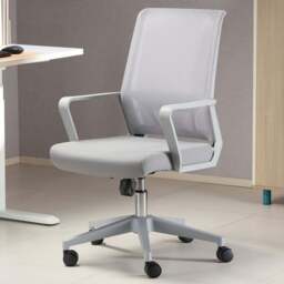 TTAP Cambridge Grey Mesh Swivel Office Chair - Size: 101 x 60 x 60cm - Wilko