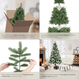 tectake Prancer Green Artificial Christmas Tree 6.8ft - Size: 7ft - Wilko - thumbnail 5