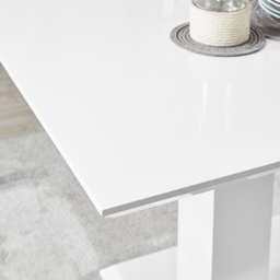 Furniturebox Molini Cesano 6 Seater Dining Set White Gloss Blue and Chrome - Wilko - thumbnail 6