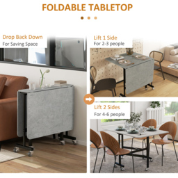 Portland 4 Seater Duo Drop Leaf Folding Dining Set Grey - Wilko - thumbnail 6