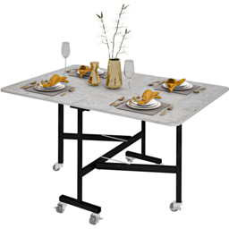 Portland 4 Seater Duo Drop Leaf Folding Dining Set Grey - Wilko - thumbnail 3