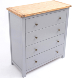Mirano 4 Drawer Grey Chest of Drawers with Brass Knob and Legs - Wilko - thumbnail 5