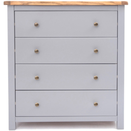 Mirano 4 Drawer Grey Chest of Drawers with Brass Knob and Legs - Wilko - thumbnail 3