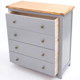Mirano 4 Drawer Grey Chest of Drawers with Brass Knob and Legs - Wilko - thumbnail 6