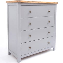 Mirano 4 Drawer Grey Chest of Drawers with Brass Knob and Legs - Wilko - thumbnail 4