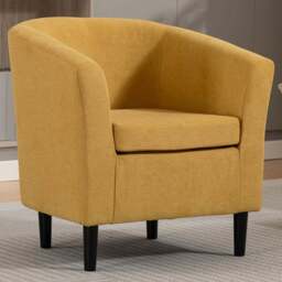Artemis Home Beulah Yellow Fabric Accent Chair - Size: Single - Wilko