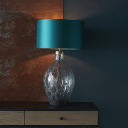 Merano Vibo Charcoal Glass and Antique Brass Plate Table Lamp - Size: 25 x 25 x 52cm - Brown - Wilko - thumbnail 6