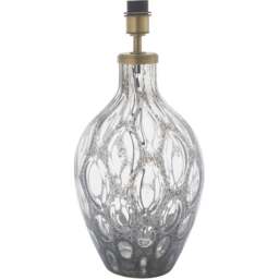 Merano Vibo Charcoal Glass and Antique Brass Plate Table Lamp - Size: 25 x 25 x 52cm - Brown - Wilko