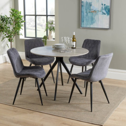 Core Products Aspen 4 Seater Round Dining Set Grey Oak and Grey - Multi - Wilko - thumbnail 5