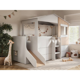Flair Dreamland White and Oak Play House Slide Mid Sleeper with Storage - Size: Single - Wilko - thumbnail 5