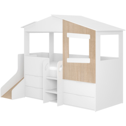 Flair Dreamland White and Oak Play House Slide Mid Sleeper with Storage - Size: Single - Wilko - thumbnail 3