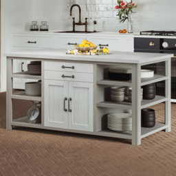 Baumhaus Greystone 2 Door 2 Drawer 6 Shelf Grey Kitchen Island - Wilko - thumbnail 6