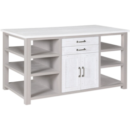 Baumhaus Greystone 2 Door 2 Drawer 6 Shelf Grey Kitchen Island - Wilko - thumbnail 3