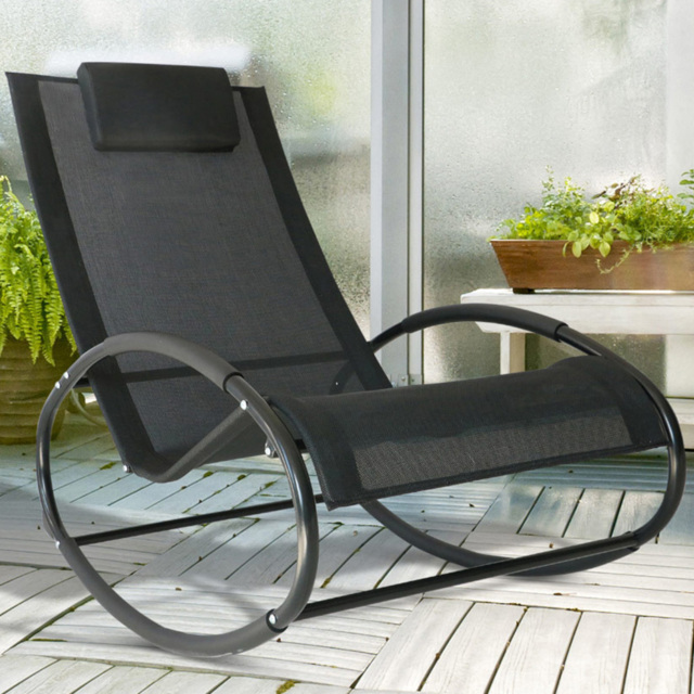 Outsunny Rocking Chair Recliner Black - Size: 88 x 62 x 105cm - Wilko - image 1