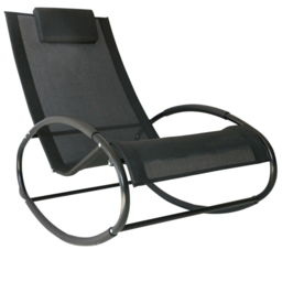Outsunny Rocking Chair Recliner Black - Size: 88 x 62 x 105cm - Wilko - thumbnail 3