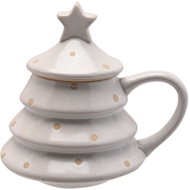 The Seasonal Gift Co. Christmas Tree White Mug with Lid - Size: 15.5 x 15 x 13cm - Wilko - image 1
