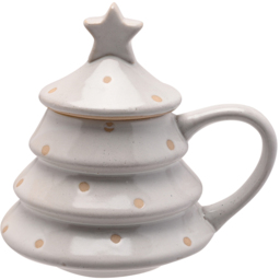 The Seasonal Gift Co. Christmas Tree White Mug with Lid - Size: 15.5 x 15 x 13cm - Wilko - thumbnail 1