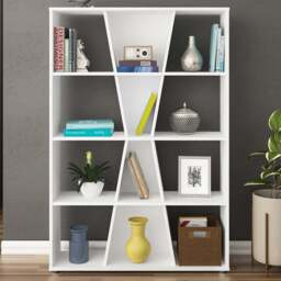 Seconique Naples 12 Shelf White Medium Bookcase - Wilko