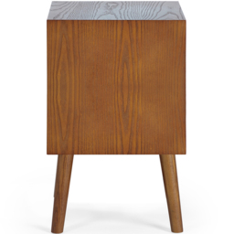 Julian Bowen Lowry 2 Drawer Cherry Ash Wood Bedside Table - Grey - Wilko - thumbnail 5