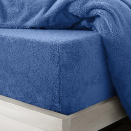 Velosso Single French Blue Teddy Fleece Fitted Sheet - Wilko - thumbnail 3