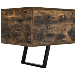 H&O Direct Industrial Wooden Storage Bench with Flip Top - Size: 44 x 117 x 38cm - Brown - Wilko - thumbnail 4