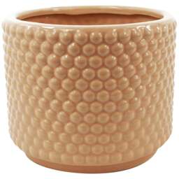 Botanik Pink Dots Ceramic Planter 12.5 x 15cm - Size: 12.5 x 15 x 15cm - Orange - Wilko
