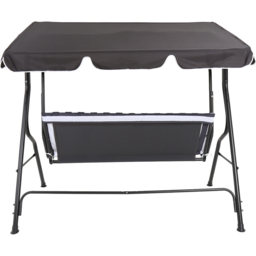 Charles Bentley 3 Seater Grey and White Garden Swing Seat - Wilko - thumbnail 5