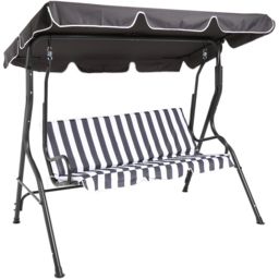 Charles Bentley 3 Seater Grey and White Garden Swing Seat - Wilko - thumbnail 3