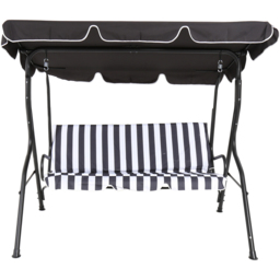 Charles Bentley 3 Seater Grey and White Garden Swing Seat - Wilko - thumbnail 4