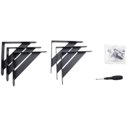 Living and Home 4 Piece Natural L-Shaped Wall-Mounted Shelf - Size: 14 x 40.4 x 29cm - Wilko - thumbnail 7