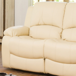 Glendale 3 Seater Cream Bonded Leather Manual Recliner Sofa - Artemis Home - Wilko - thumbnail 3