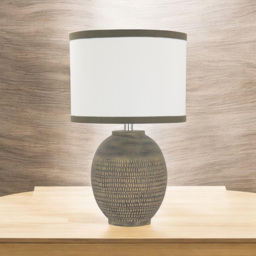 Acacia Home Black and White Shade Ceramic Table Lamp 57cm - Size: 24 x 28 x 28cm - Multi - Wilko - thumbnail 3