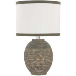 Acacia Home 57cm Ceramic Base Table Lamp with White Fabric Shade - Size: 24 x 28 x 28cm - Multi - Wilko