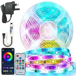 Ener-J Colour Changing LED Tape Light with Remote 5m - Size: 30 x 20 x 2cm - White - Wilko