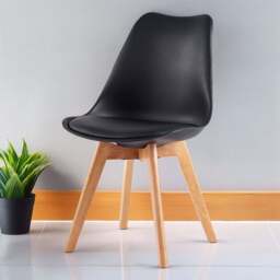 Eva Set of 4 Black Padded Dining Chairs - MCC - Wilko - thumbnail 1