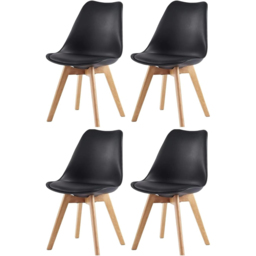 Eva Set of 4 Black Padded Dining Chairs - MCC - Wilko - thumbnail 3