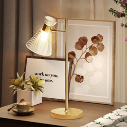 HOMCOM Gold Tone Adjustable Head Table Lamp - Size: 25 x 30 x 59cm - Wilko - thumbnail 3