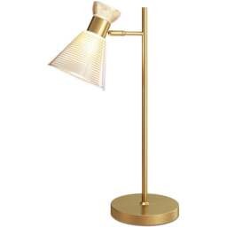 HOMCOM Gold Tone Adjustable Head Table Lamp - Size: 25 x 30 x 59cm - Wilko