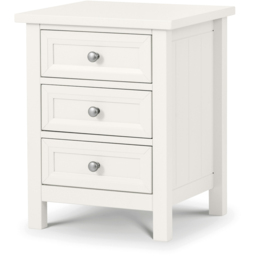 Julian Bowen Maine 3 Drawer Surf White Bedside Table - Wilko - thumbnail 3