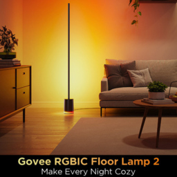 Govee RGBICWW LED Black Smart Cylinder Floor Lamp - Size: 174 x 26 x 26cm - Multi - Wilko - thumbnail 6
